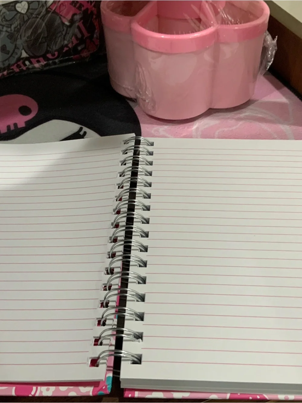 Pink Strawberry & Cherry Spiral Notebook with Elastic Band